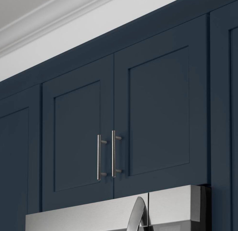 Avondale 36 in. W x 12 in. D x 24 in. H Ready to Assemble Plywood Shaker Wall Bridge Kitchen Cabinet in Ink Blue