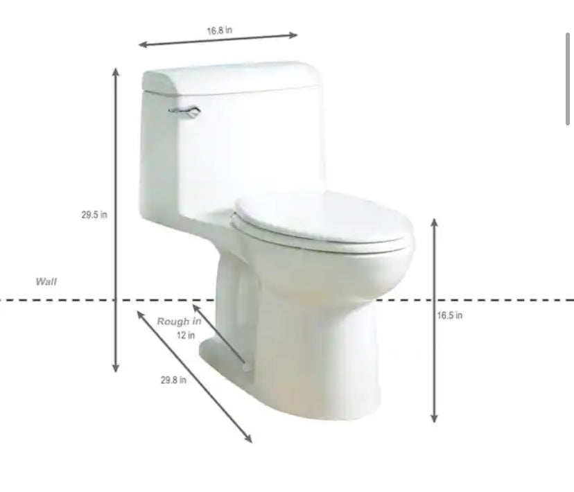Champion 4 Tall Height 1-Piece 1.6 GPF Single Flush Elongated Toilet in White, Seat Included