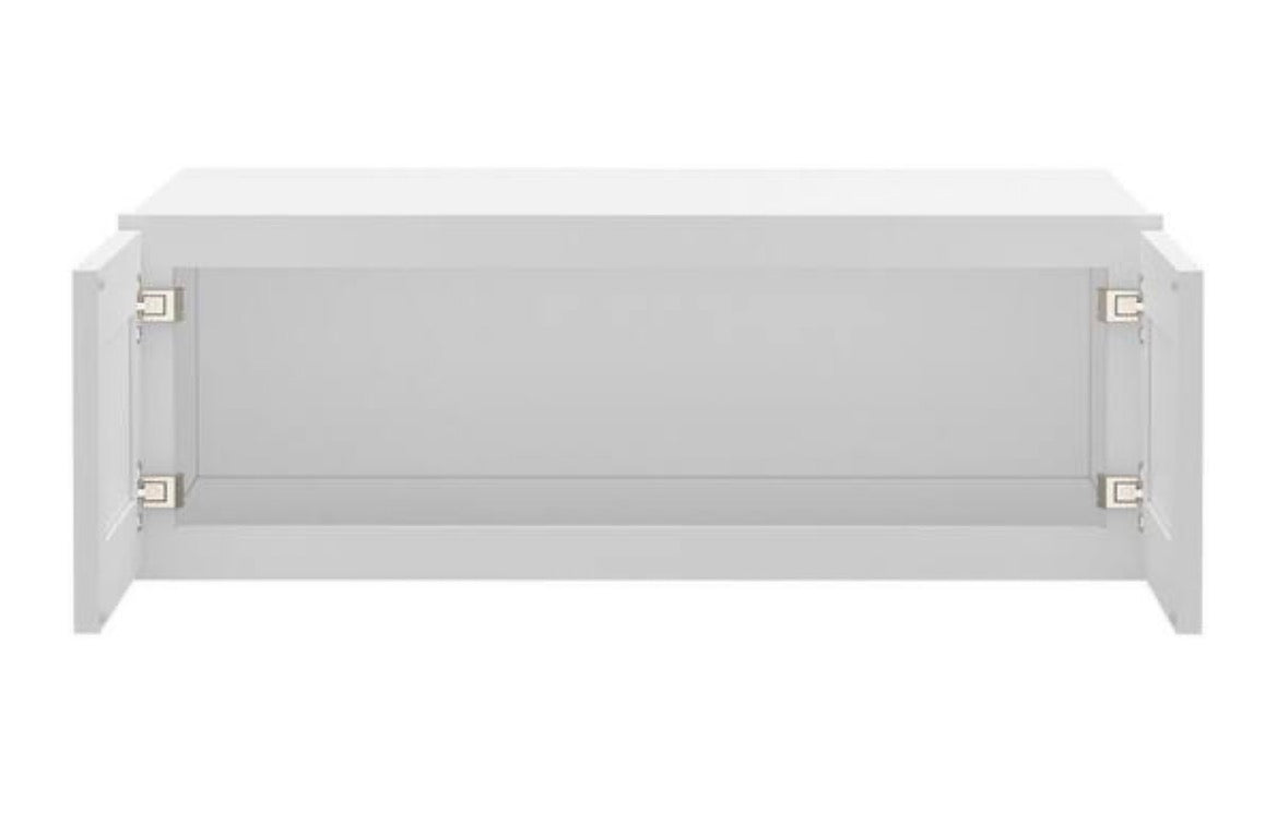 33-in. W x 24-in. D x 12-in. H in Shaker White Plywood Ready to Assemble Wall Bridge Kitchen Cabinet with 2 Doors