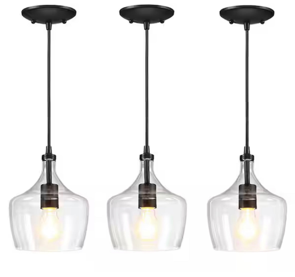 3-Pack 1-light Dark Bronze Mini Pendant Light