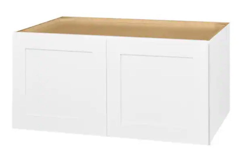 Avondale 36 in. W x 24 in. D x 18 in. H Ready to Assemble Plywood Shaker Wall Bridge Kitchen Cabinet in Alpine White