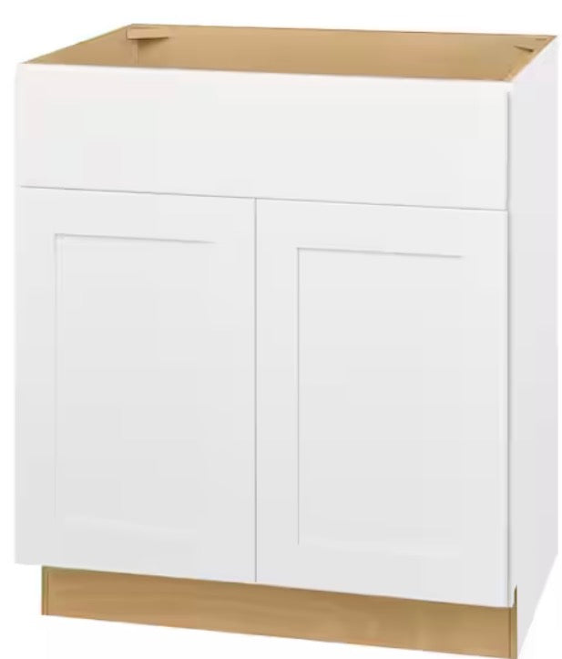Avondale 30 in. W x 21 in. D x 34.5 in. H Ready to Assemble Plywood Shaker Sink Base Bath Cabinet in Alpine White