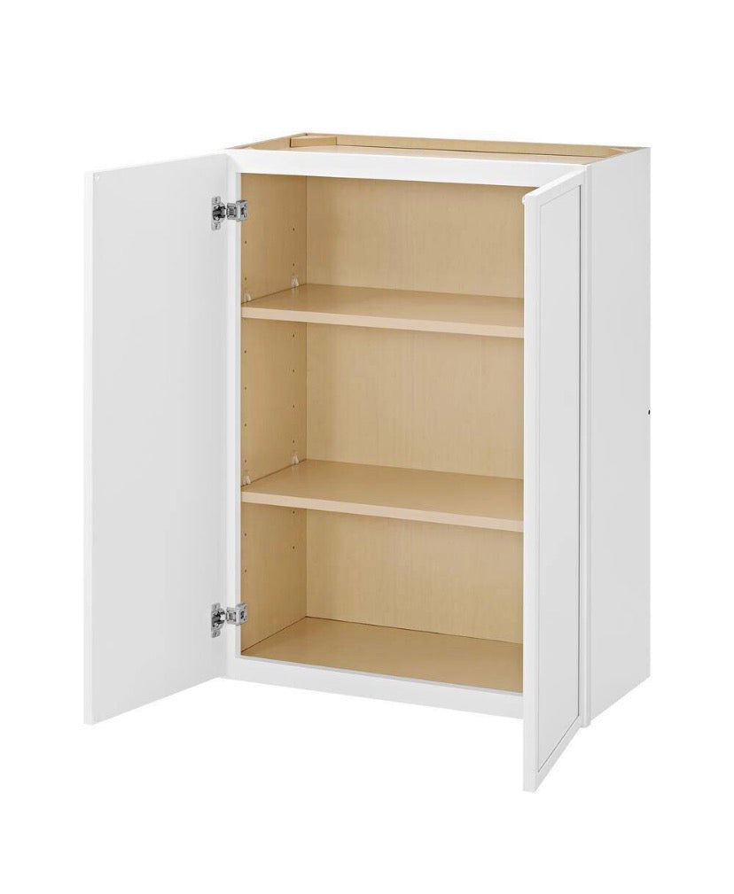 Leyton 27 in. W x 12 in. D x 36 in. H Ready to Assemble Plywood Slim Wall Kitchen Cabinet in Alpine White
