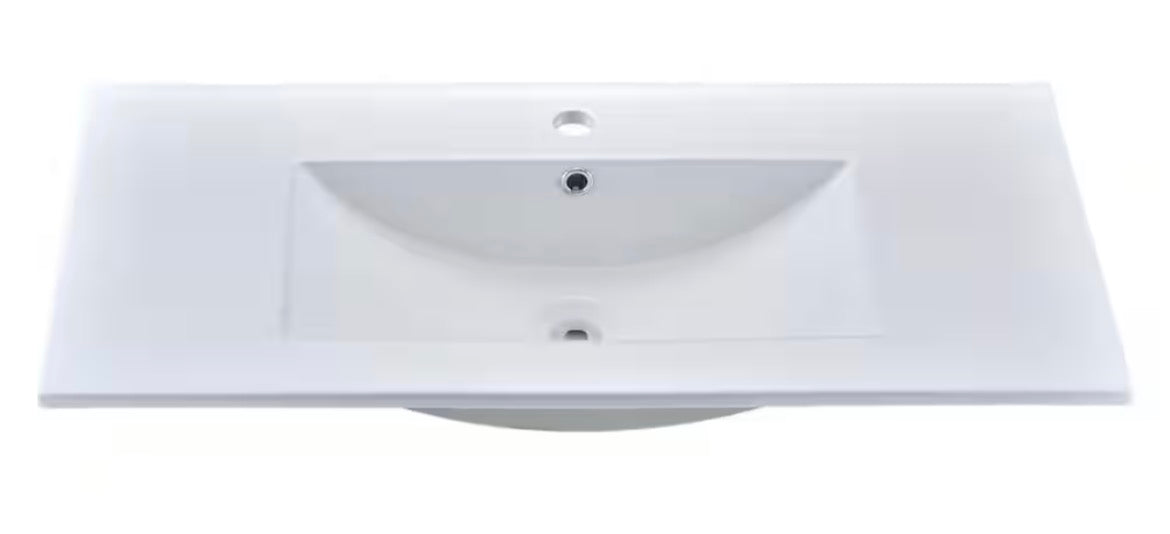36W x 18 D Ceramic Vanity Top in white