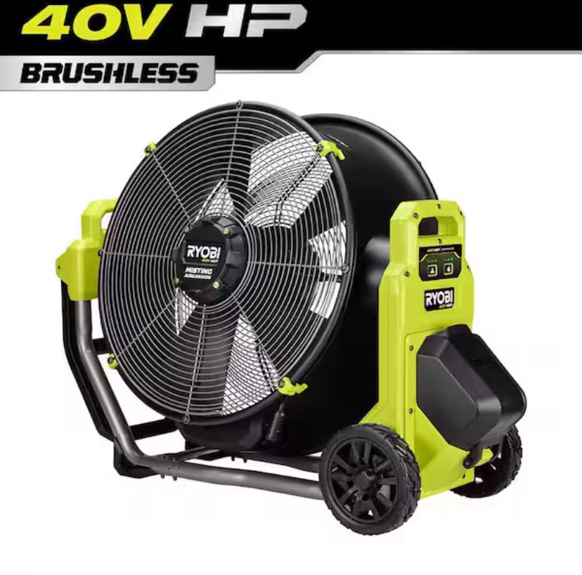 40V HP Brushless Cordless Hybrid 18 in. WHISPER SERIES Misting Air Cannon (Tool Only)
