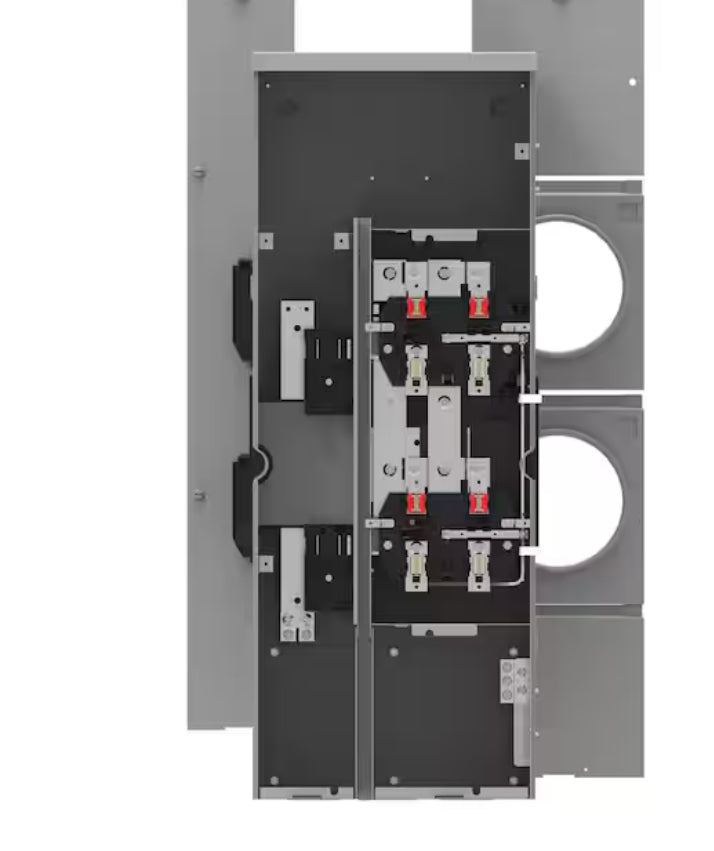 Outdoor 125 Amp, 4 Jaw, 2 Position, Ring Type Residential Meter Stack