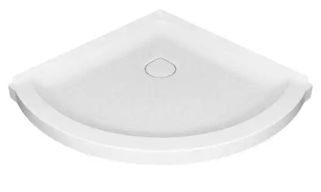 Ovation Curve 36 in. L x 36 in. W Corner Shower Pan Base with Center Drain in Arctic White