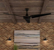 Load image into Gallery viewer, Industrial 60 in. Indoor/Outdoor Black Ceiling Fan with Wall Control, Downrod and Powerful Reversible Motor
