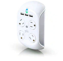 Load image into Gallery viewer, Rotating 4-Outlet Surge Protector with 3 USB
