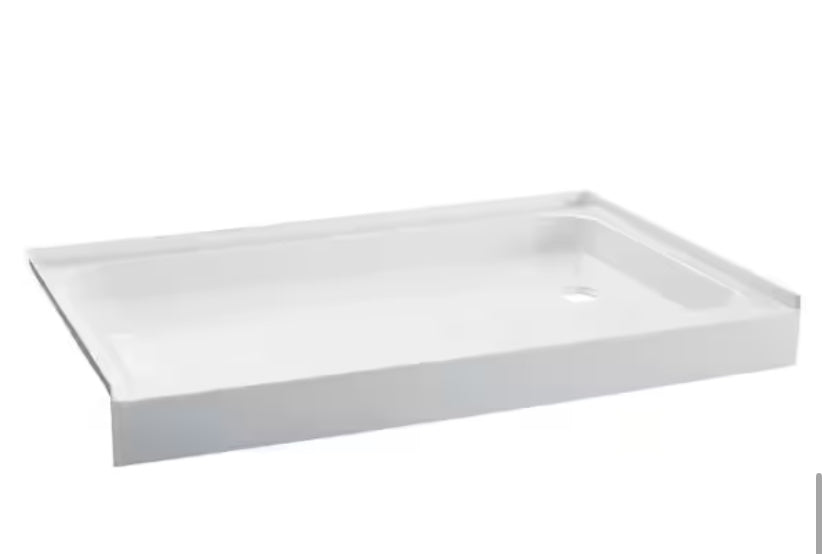 Voltaire 48 in. x 36 in. Single Threshold Acrylic Right Drain Shower Base in White