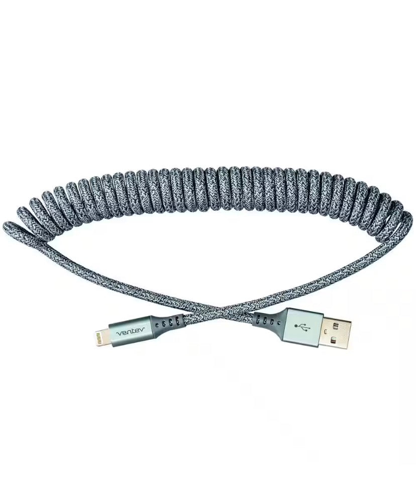 Chargesync 14 in. Lightning Helix Cable in Grey