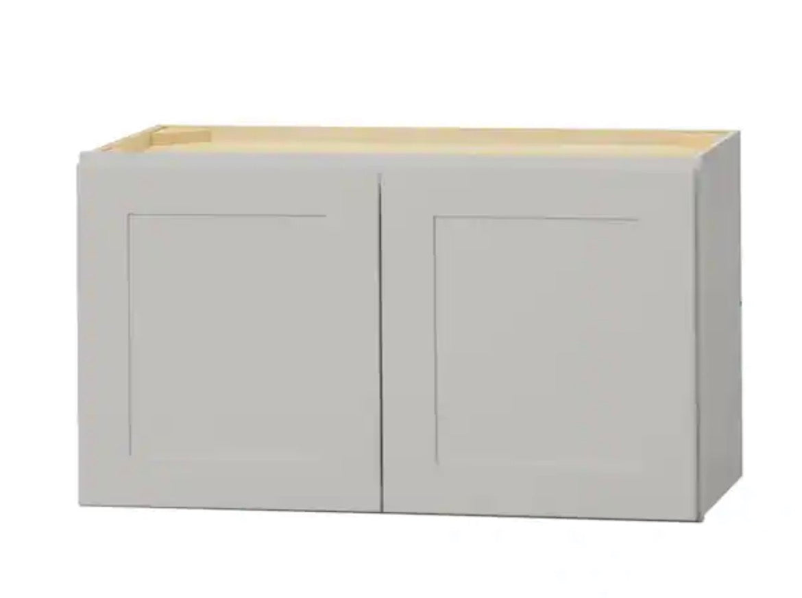 Avondale 30 in. W x 12 in. D x 18 in. H Ready to Assemble Plywood Shaker Wall Bridge Kitchen Cabinet in Dove Gray