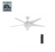Load image into Gallery viewer, Windward IV 52 in. Indoor LED Matte White Ceiling Fan with Dimmable Light Kit, Remote Control and Reversible Motor
