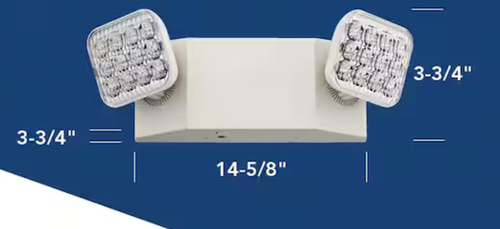 Contractor Select EU2C 120/277-Volt Integrated LED White Emergency Light Fixture with Battery