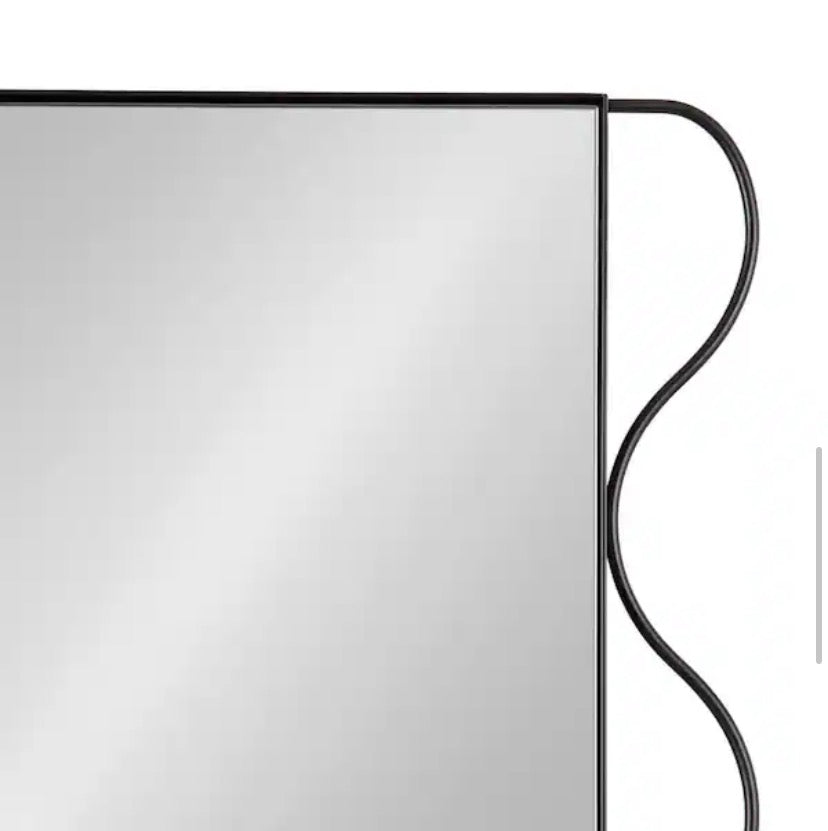 Wriggle Black 24 in. W x 35 in. H Irregular Metal Framed Mirror