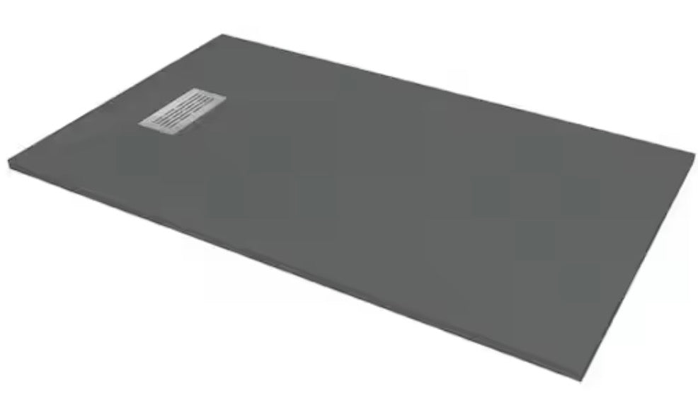 36 in. W x 60 in. L x 1.125 in. H Alcove Solid Composite Stone Shower Pan Base with L/R Drain in Graphite Sand