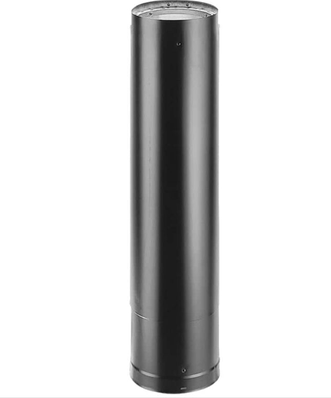 Duravent DVL 6in. X 40in. - 68in. Telescoping Chimney Stove Pipe in Black
