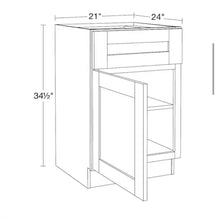 Load image into Gallery viewer, Richmond Verona White Plywood Shaker Ready to Assemble Base Kitchen Cabinet with Soft Close 21 in.x 34.5 in. x 24 in
