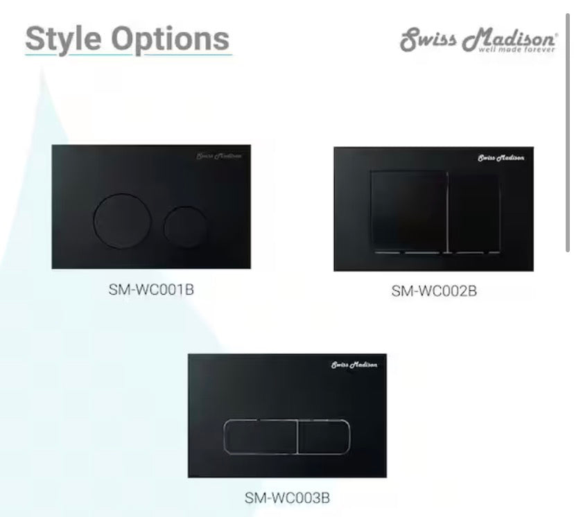 Wall Mount Dual Flush Actuator Plate in Matte Black