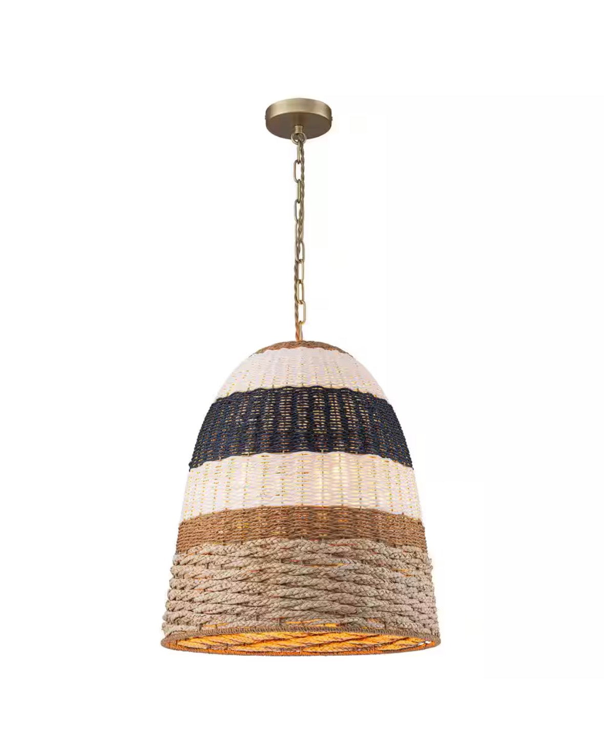 Dylan 3-Light Chandelier Woven Shade Modern/Contemporary Bell Medium Hanging Pendant Light