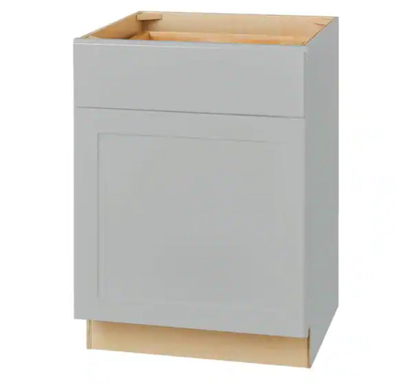Avondale 24 in. W x 24 in. D x 34.5 in. H Ready to Assemble Plywood Shaker Base Kitchen Cabinet in Dove Gray