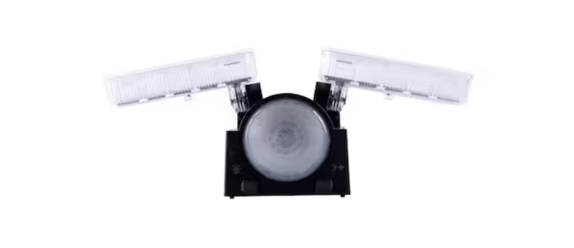270° Black Motion Sensor Battery Powered Outdoor 2-Head Dusk to Dawn LED Security Flood Light 900 Lumens