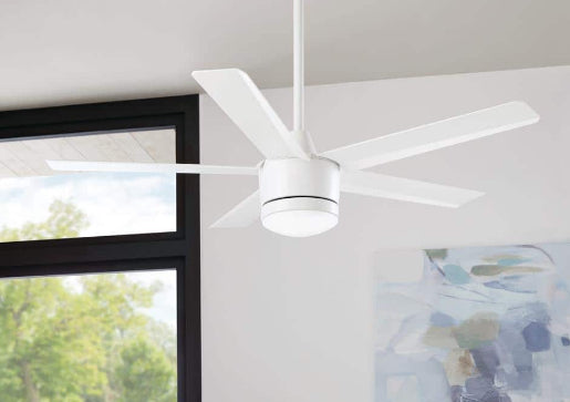 Merwry 52 in. Intergrated LED Matte White Ceiling Fan With Light And Remote Control