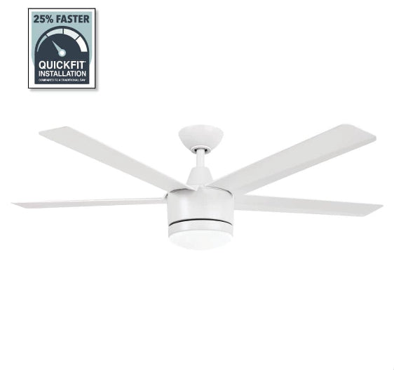 Merwry 52 in. Intergrated LED Matte White Ceiling Fan With Light And Remote Control
