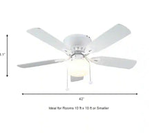 Load image into Gallery viewer, Kennesaw 42 in. LED Indoor White Ceiling Fan with Light Kit
