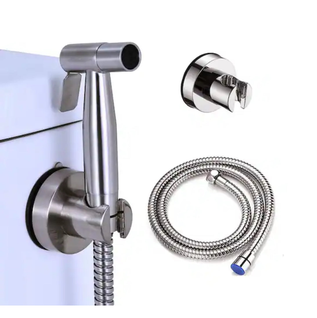 Non-Electric Handheld Bidet Sprayer for Toilet, Single Handle Bidet Attachment in Brushed Nickel
