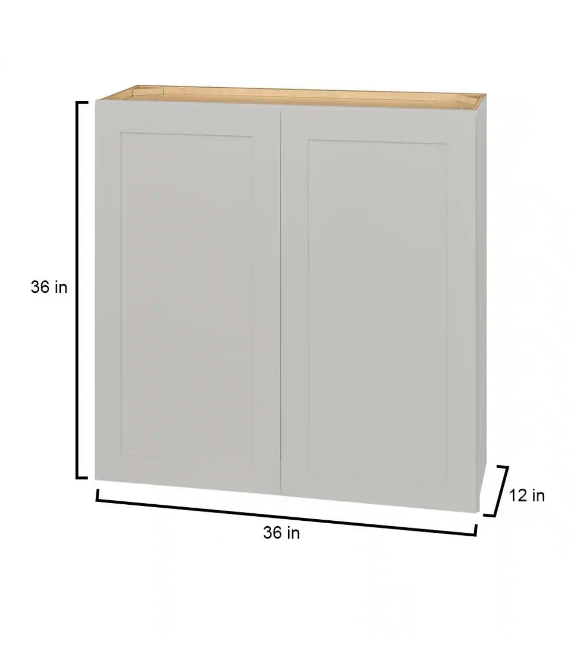 Avondale 36 in. W x 12 in. D x 36 in. H Ready to Assemble Plywood Shaker Wall Kitchen Cabinet in Dove Gray