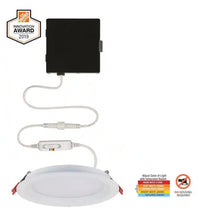 Load image into Gallery viewer, Slim Baffle 4 in. Adjustable CCT Canless New Construction &amp; Remodel IC Rated Indoor/Outdoor LED Recessed Light Kit
