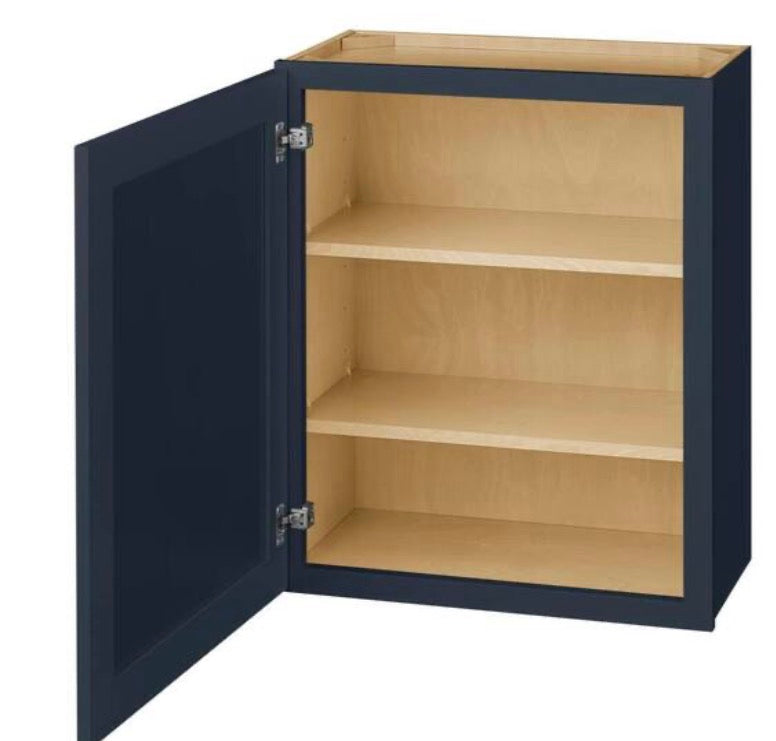 Avondale 24 in. W x 12 in. D x 30 in. H Ready to Assemble Plywood Shaker Wall Kitchen Cabinet in Ink Blue