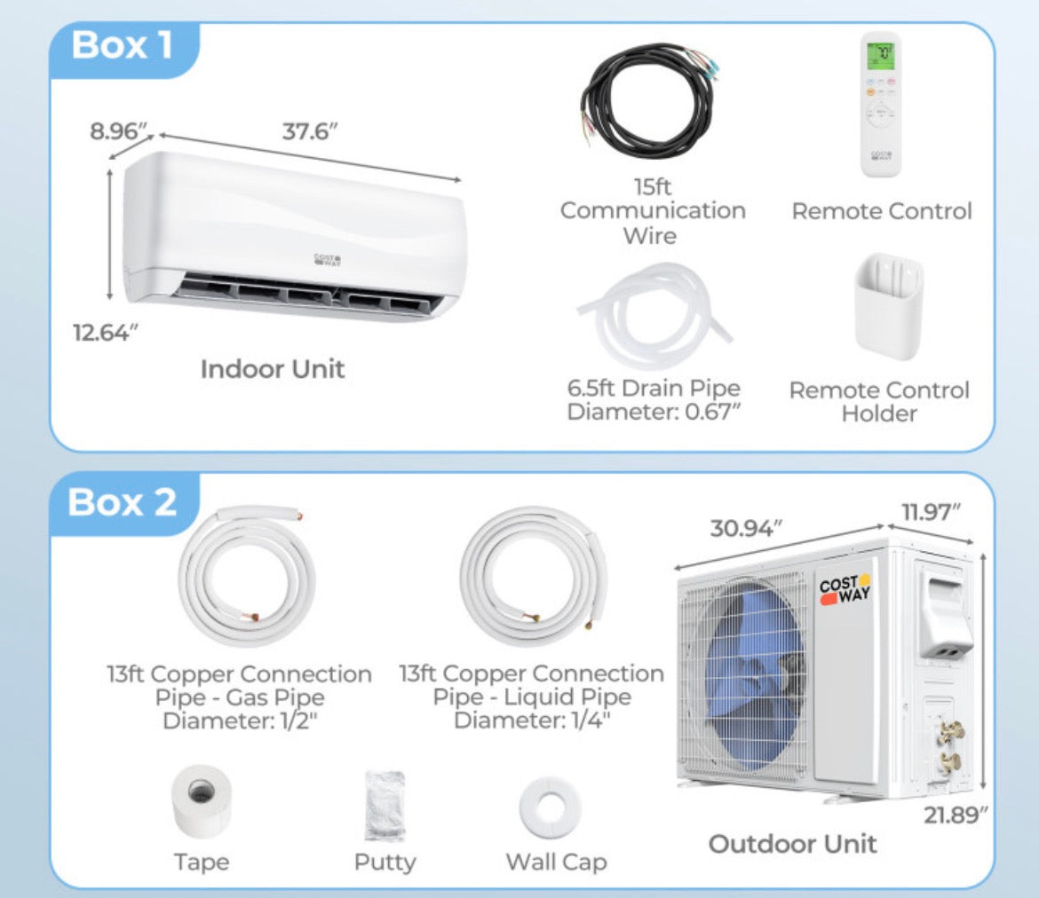 Blast Series 18000 BTU 19 SEER2 208-230V Mini
Split Air Conditioner with Heat Pump