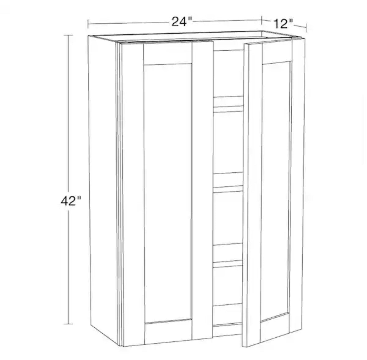 Richmond Valencia Blue Plywood Shaker Stock Ready to Assemble Wall Kitchen Cabinet Sft Cls 24 in W x 12 in D x 42 in H
