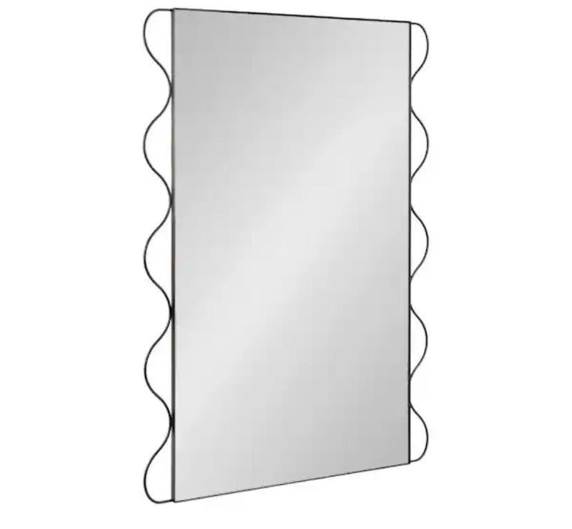 Wriggle Black 24 in. W x 35 in. H Irregular Metal Framed Mirror