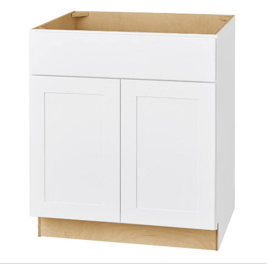 Avondale Shaker Alpine White Ready to Assemble Plywood 30 in Base Kitchen Cabinet (30 in W x 24 in D x 34.5 in H)