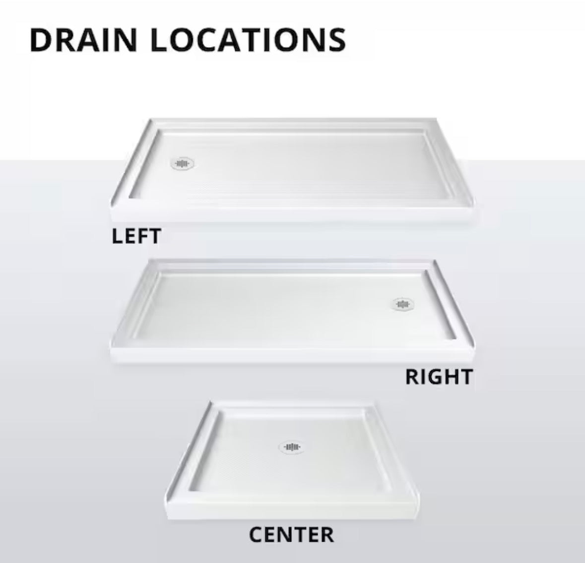 SlimLine 60 in. x 30 in. Single Threshold Shower Pan Base in White with Left Hand Drain