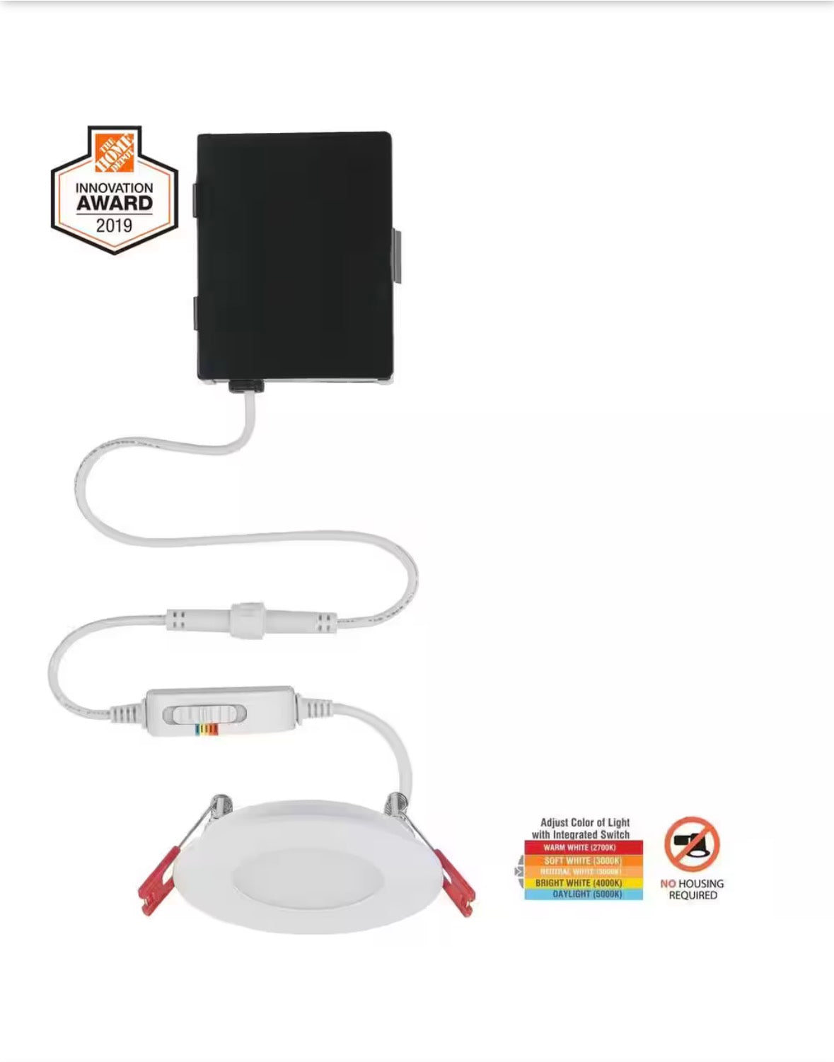 Premium Series 3 in. LED, 2-Level Lumen Select, Baffle Canless Recessed Light, Adjustable CCT
