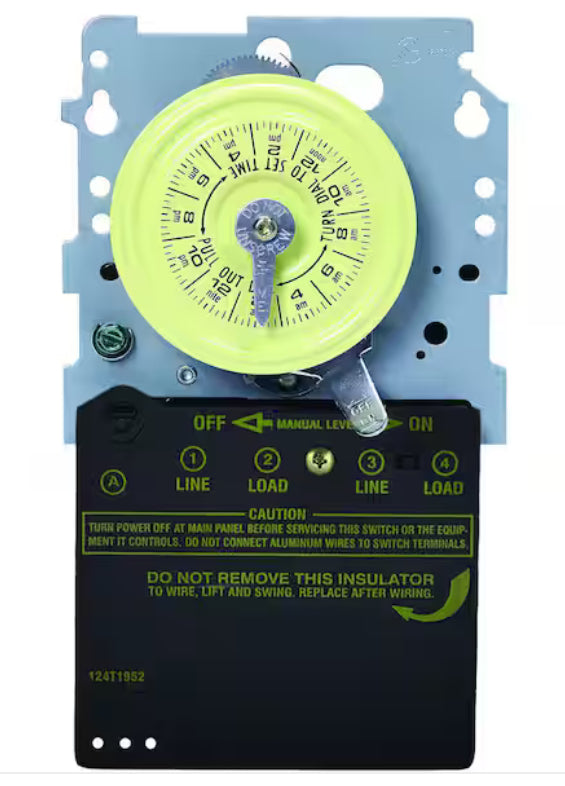 T100 Series 40 Amp 208-277V DPST 24 Hour Mechanical Time Switch Mechanism