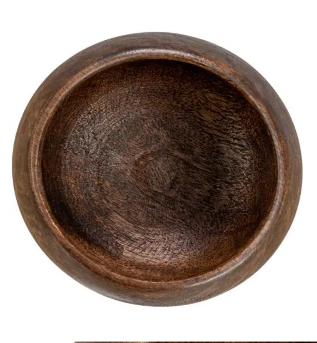 5 in. 57 oz. Walnut Stained Finish Mango Wood Bowl
