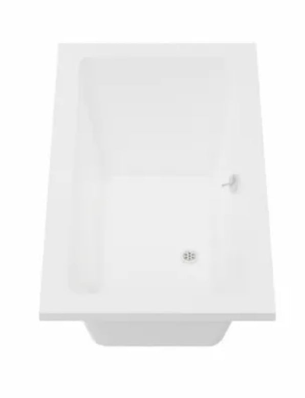 60 in. x 32 in. Rectangular Acrylic Soaking Drop-In Bathtub, with Center Drain in Polished Chrome