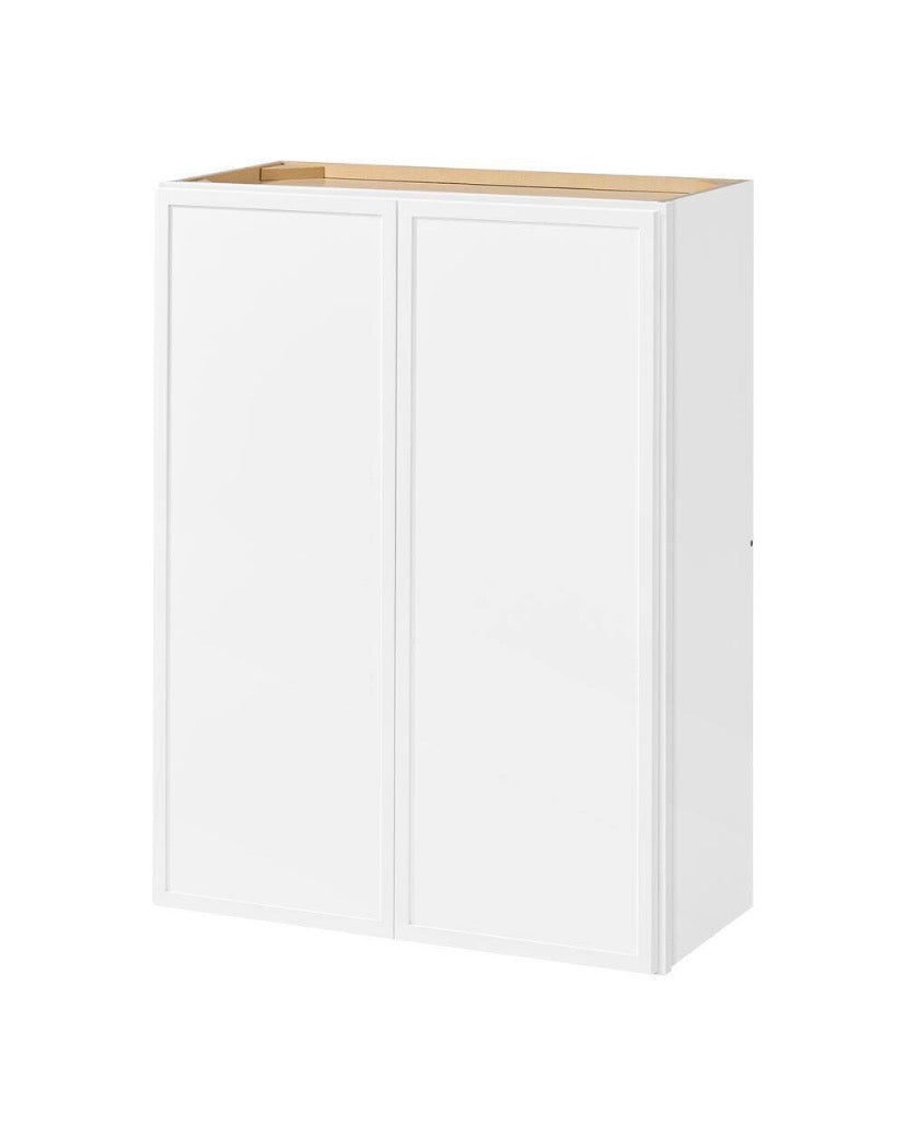 Leyton 27 in. W x 12 in. D x 36 in. H Ready to Assemble Plywood Slim Wall Kitchen Cabinet in Alpine White