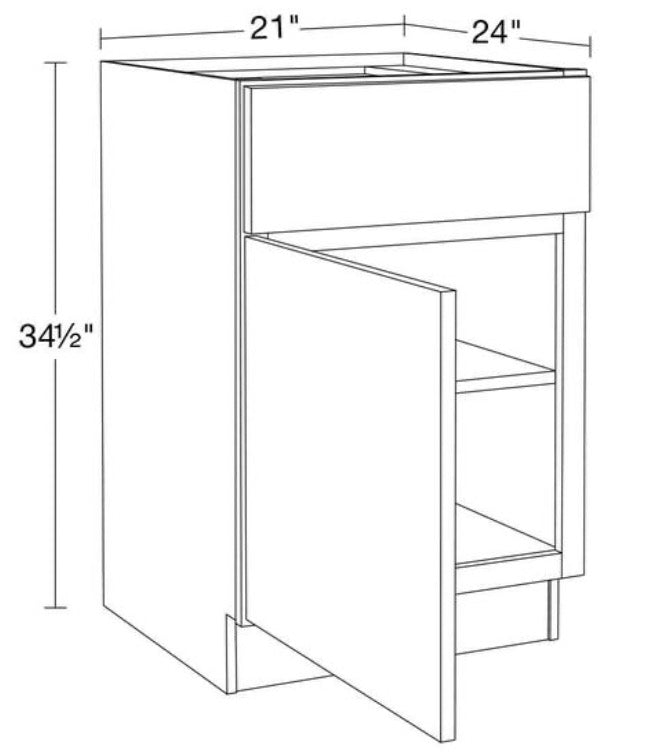 21 in. W x 24 in. D x 34.5 in. H Ready to Assemble Plywood Shaker Base Kitchen Cabinet in Dove Gray