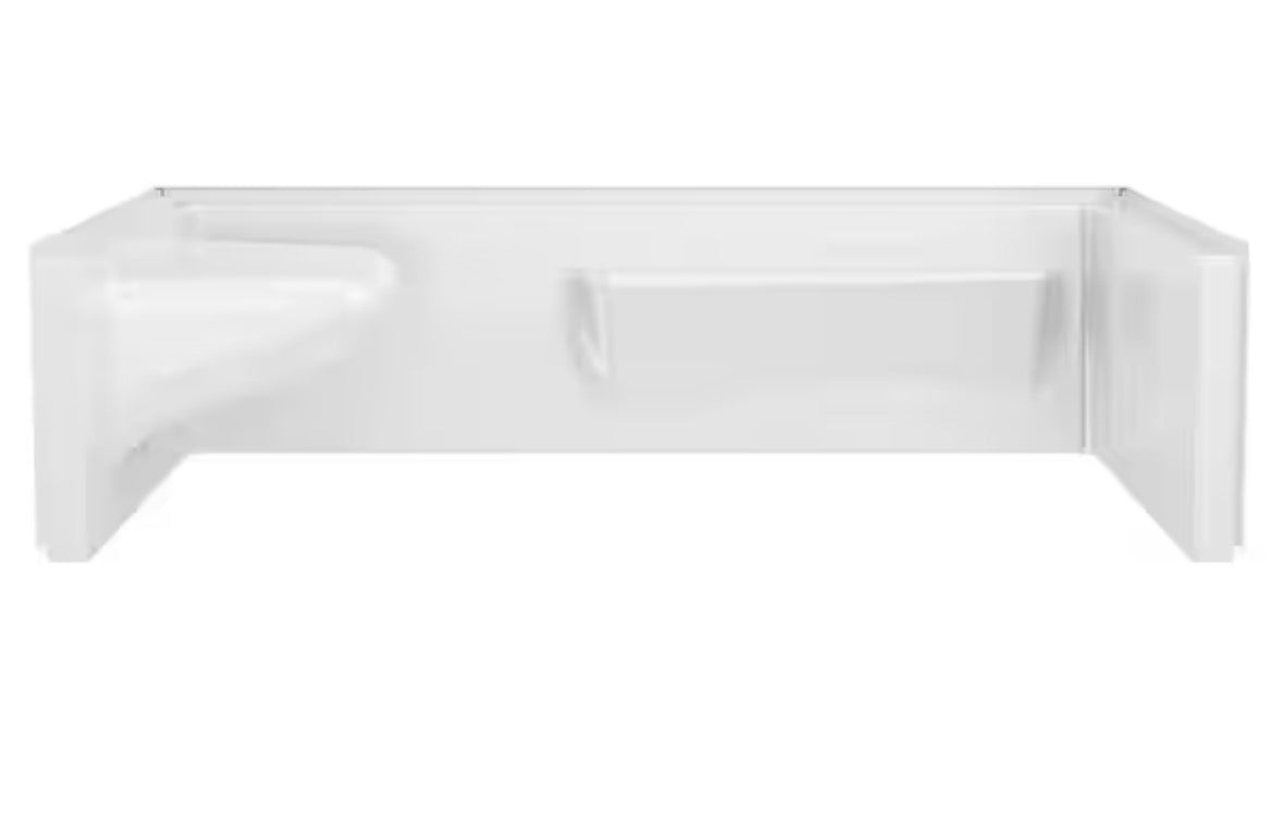 Classic 500 Left Seat 60 in. W x 17.13 in. H 3-Piece Direct-to-Stud Alcove Shower Wall Surround in High Gloss White