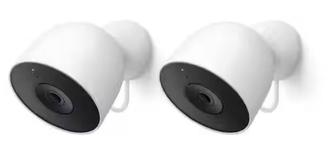 Nest Outdoor Smart Security Camera (Wired, 2nd Gen) 2-Pack - Snow
