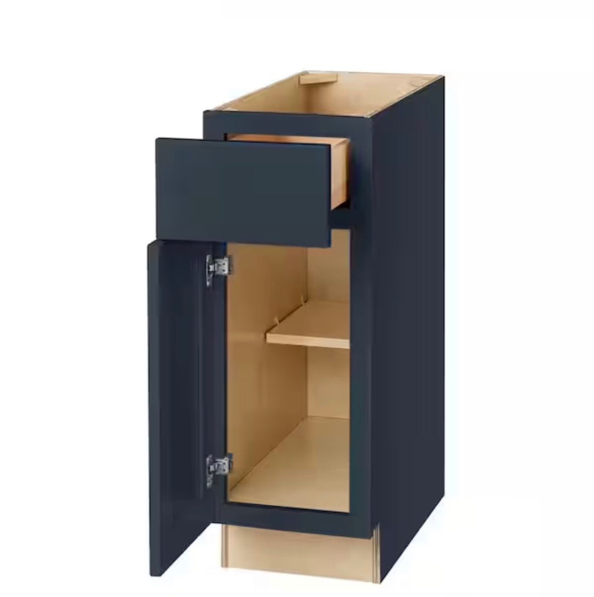 Avondale 12 in. W x 24 in. D x 34.5 in. H Ready to Assemble Plywood Shaker Base Kitchen Cabinet in Ink Blue