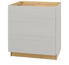 Load image into Gallery viewer, Avondale 30 in. W x 24 in. D x 34.5 in. H Ready to Assemble Plywood Shaker Drawer Base Kitchen Cabinet in Dove Gray
