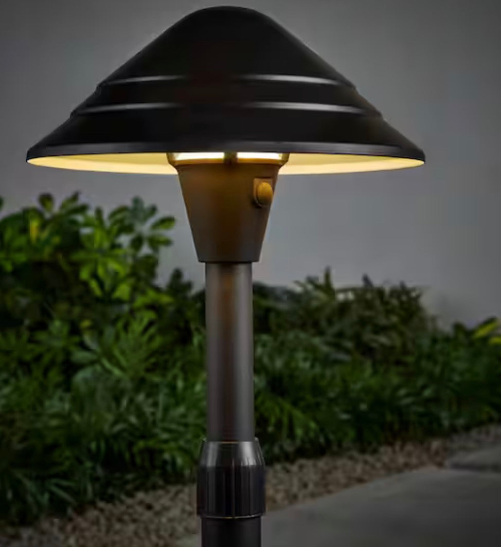 100 Lumen Low Voltage Black Plug-in Integrated LED Landscape Path Light Kit with Transformer and 10 ft. Power Cable