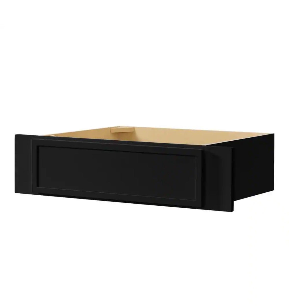 Leyton 30 in. W x 21 in. D x 7.5 in. H Ready To Assemble Plywood Slim Shaker Knee Drawer Base Cabinet in Raven Black